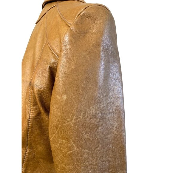 Vintage East West Tan Leather Jacket Signed Reptila Numbered 200 13 HTF Original - Picture 16 of 16